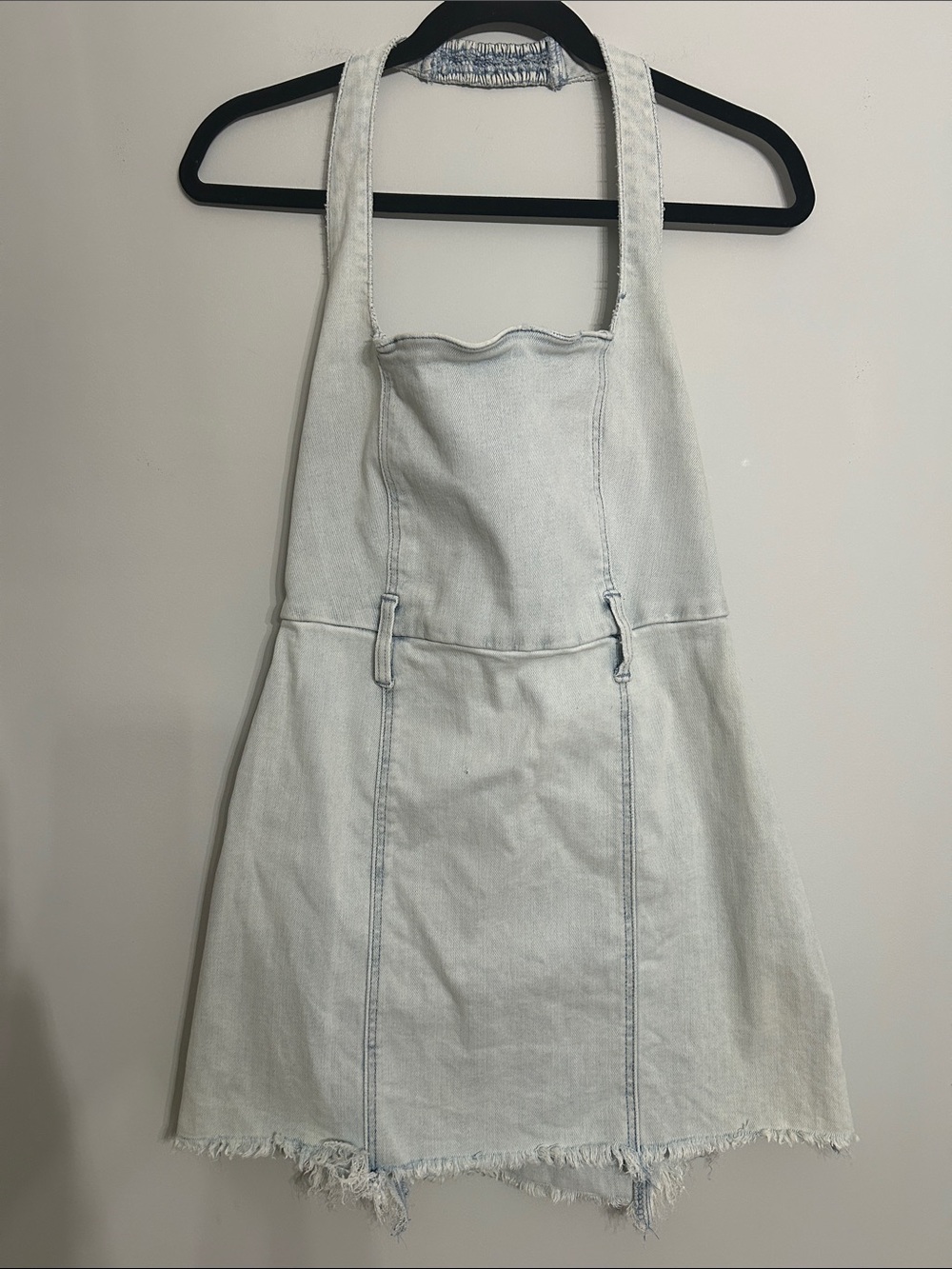 Show Me Your Mumu Duncan Halter Light Blue Denim Dress